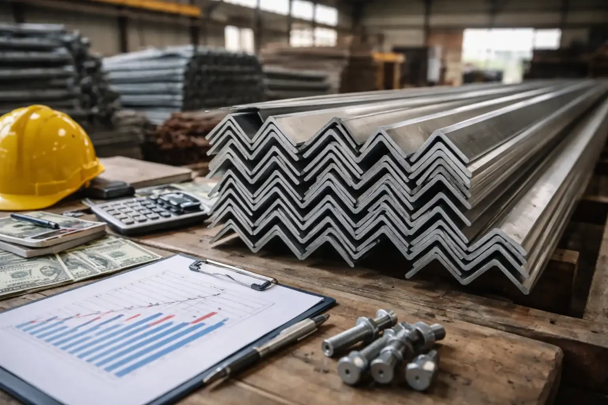 نمونه اجرای نبشی در اسکلت فلزی ساختمان چندطبقه